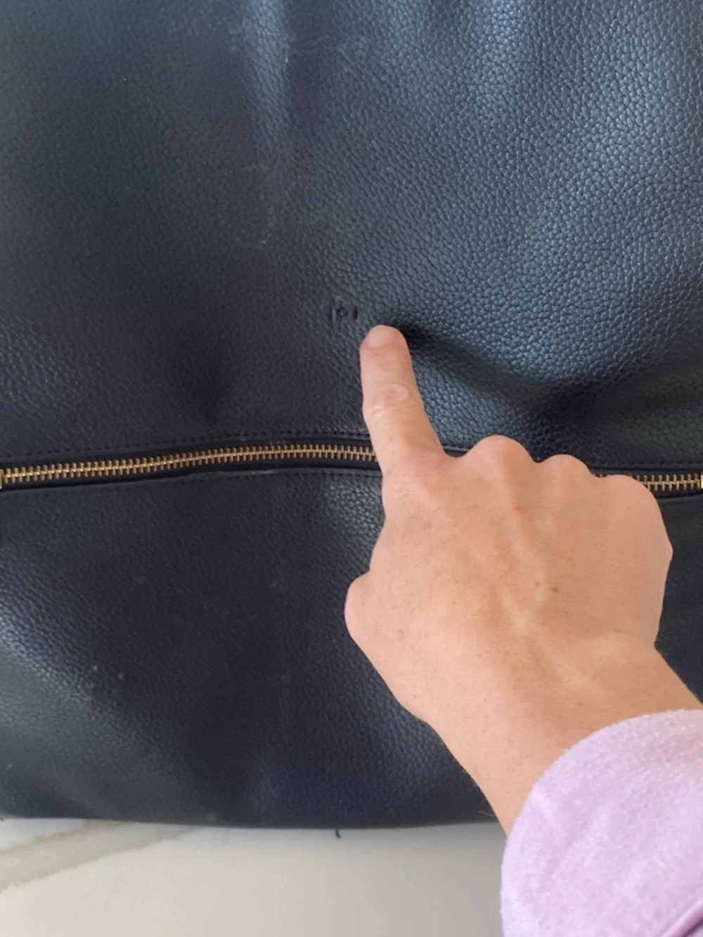 Freshly Picked Black Leather Baby Bag Backpack with Gold Hardware